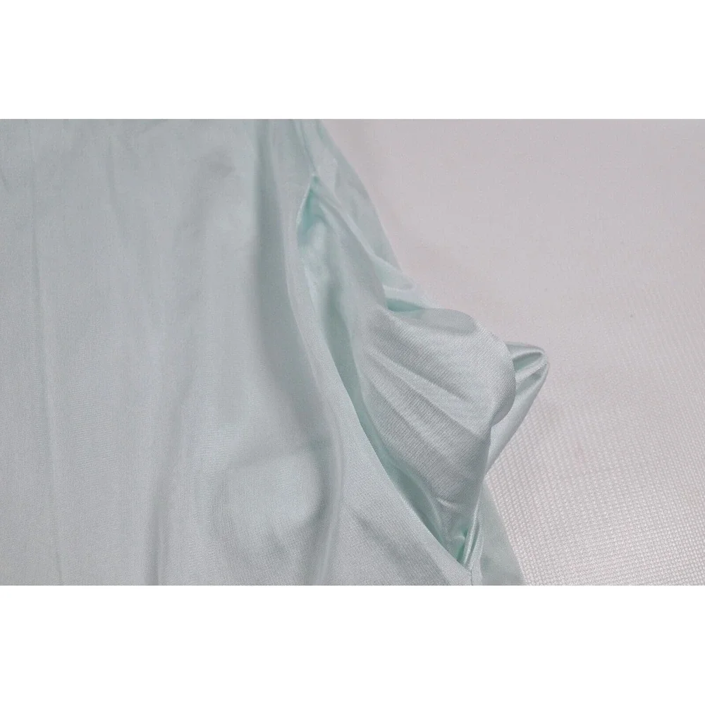 MISS ELAINE Blue Satin Nylon Lounge‎ Robe Womens Small Long Sleeve